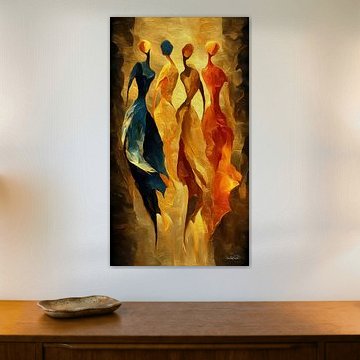 abstract dancing women