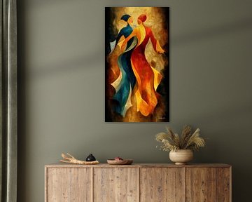 abstract dansende vrouwen van Gelissen Artworks