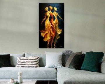 abstract dancing women
