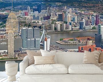 Luchtfoto panorama Skyline Rotterdam van Anton de Zeeuw