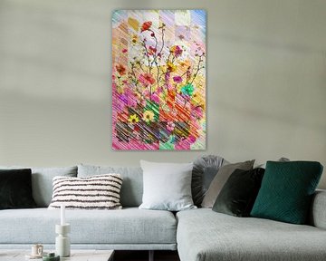Pop Art Bloemenexplosie van Arjen Roos