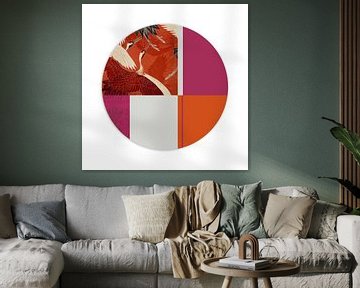 Compilatie met witte en rode kraanvogels op rood zijde van Affect Fotografie