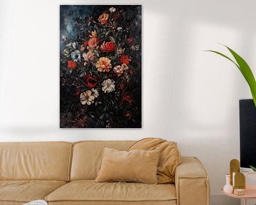 Barockes Blumenbouquet in Deep Dark