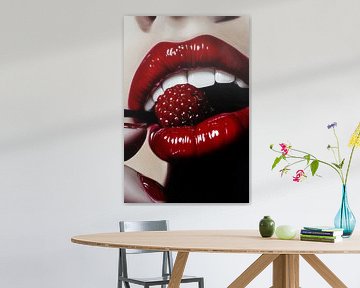 Glanzende lippen met framboos van Imperial Art House