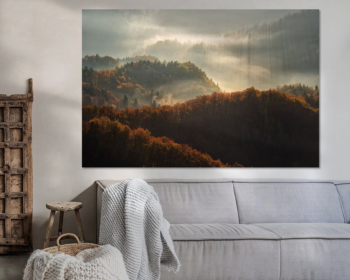 Voorbeeld van het werk in een kamer