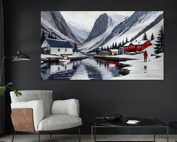 Voorbeeld van het werk in een kamer