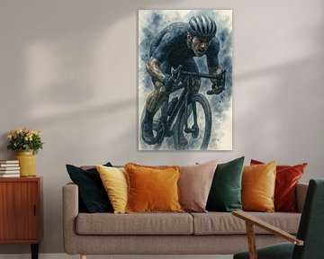 Door de pijn barrière  (topsport explosieve kracht wielrennen mannelijk stoer mancave ) van Natalie Bruns