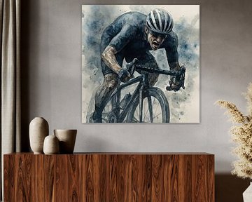 De beslissende demarrage (Tour de France wielersport kracht actie spanning en sensatie stoer racefiets)