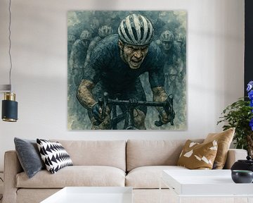 Los uit het peloton (tour de France wedstrijd wielrennen racefiets doorzettingsvermogen kracht actie )