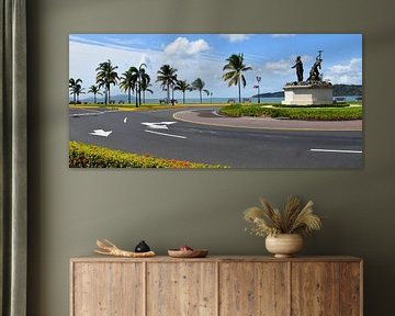 The street along the Panama Canal
