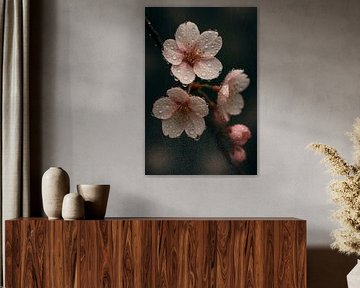 Rain kiss on cherry blossom - Poetry in Drops