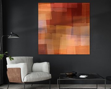 Zachte geometrie in terracotta en geel van Dina Dankers