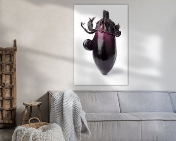 Misvormde blije paarse aubergine van Frans Rombout