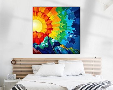 In het volle licht van ontvouwing - Een ontmoeting met de zon op het hoogtepunt van haar uitstraling, gevangen in kleur, beweging en structuur