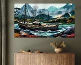 Voorbeeld van het werk in een kamer