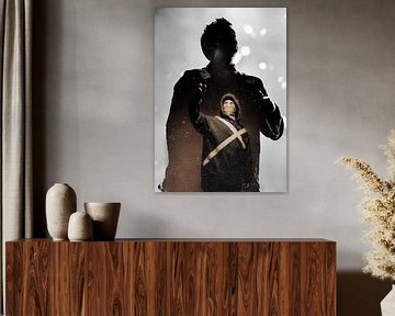 Urban Solo Artist Poster – Grunge Hip-Hop Silhouette Wall Art