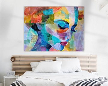 Modern Abstract Portret Vrouw van Blikvanger Schilderijen