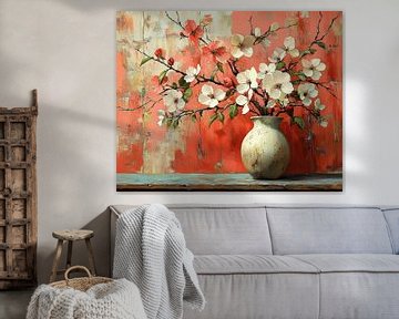 Painting Red Flowers by Art Whims
