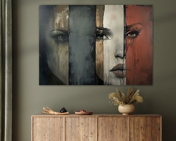 Vrouwenportret | Eyes Across the Spectrum van Abstract Schilderij