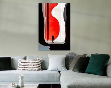 Abstract silhouette in red-white-black by Art & Soul Creations