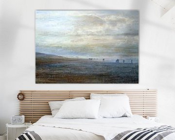 Wandelen in een winters strandlandschap van Anita Snik-Broeken