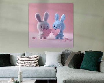 Konijnen met hart van TheXclusive Art