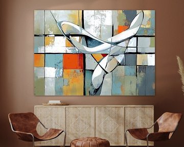 Abstract Modern | Dynamic Urban Symphony van Abstract Schilderij