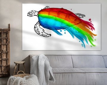 Regenboog zeeschildpad van Antiope33
