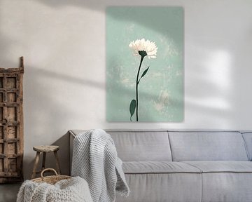 Subtile Blume mit grünem Hintergrund von Art & Soul Creations