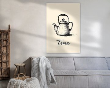 Minimalistische tekening van theepot van Imperial Art House