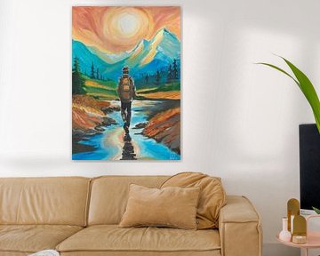 Lonley traveller painting