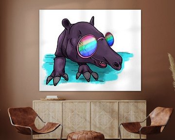 Tapir met regenboogbril