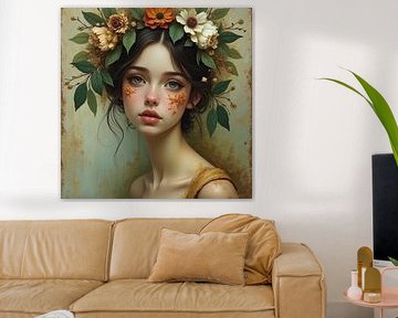 Earthly Harmony - Young Woman in Warm Nature Shades by Kleurenrijk
