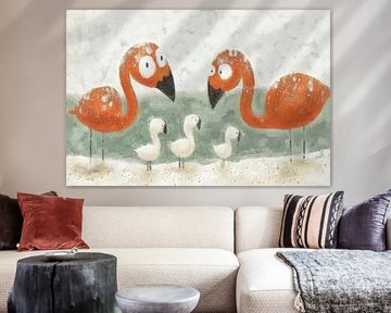 Flamingo Family by Whale & Sons