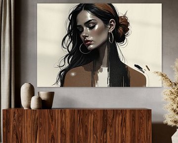 Abstract Woman - Elegance in Earthy Tones