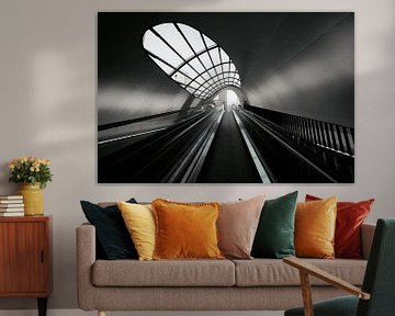 Architectonisch perspectief vanuit de Blob-tunnel – Eindhoven van Ashwien Jurawan