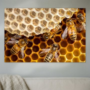 Bees on honeycomb
