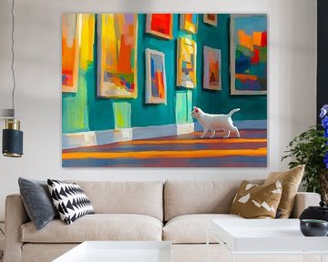 Nieuwsgierige kat in de galerie van Littlewhitecat
