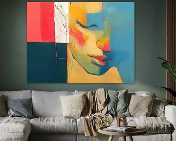 Abstract Vrouw | Abstract Portret Vrouw van Blikvanger Schilderijen