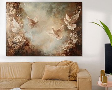 Duiven | Vliegende Duiven Kunst van ARTEO Schilderijen
