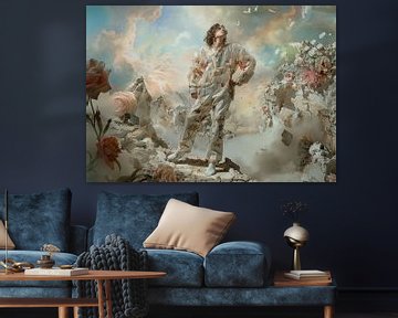 Man Mode | Floral Ascension van Abstract Schilderij