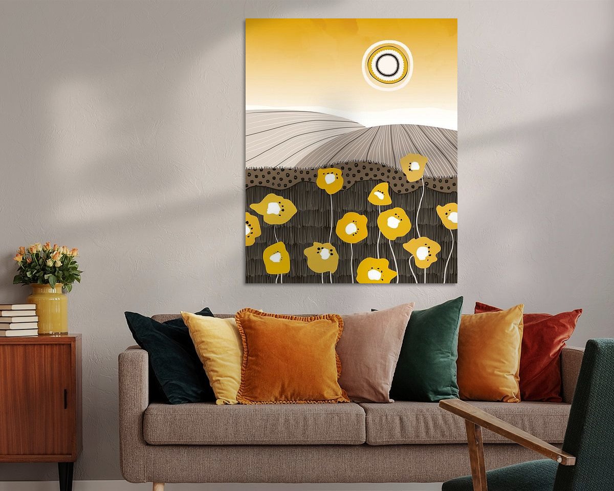 Voorbeeld van het werk in een kamer