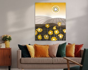 Gele bloemen in de zon van Tanja Udelhofen