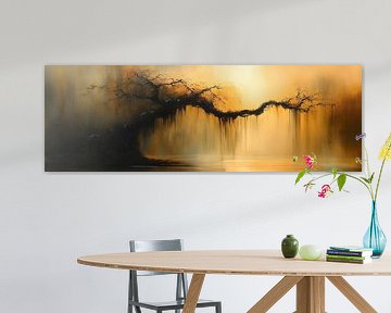Digitale kunstboom bij het meer van Manipulatiemelodie