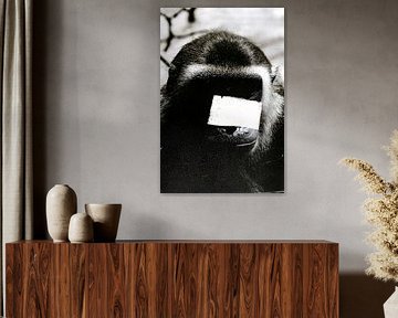 Portrait surréaliste en noir et blanc d'un singe sur Art & Soul Creations