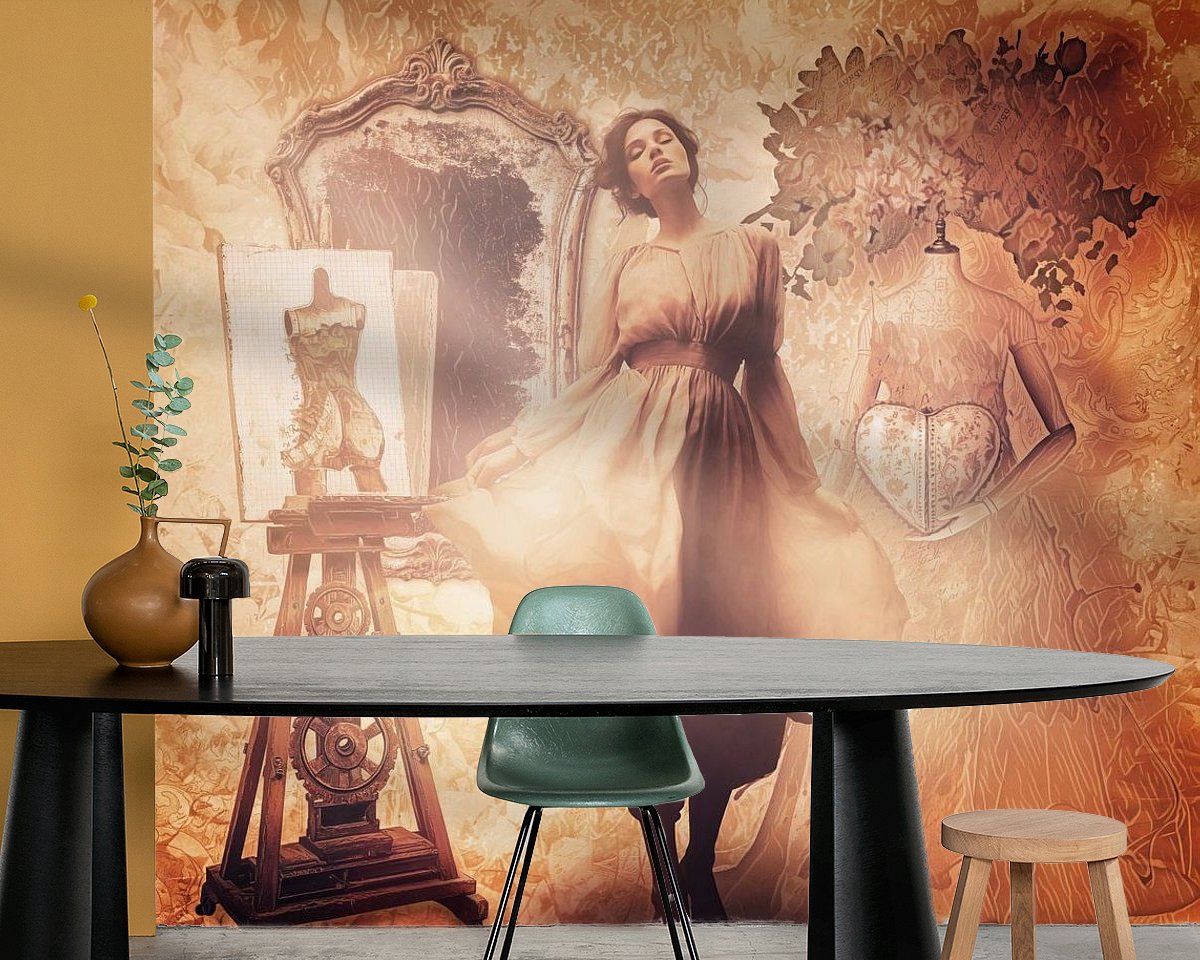 Voorbeeld van het werk in een kamer