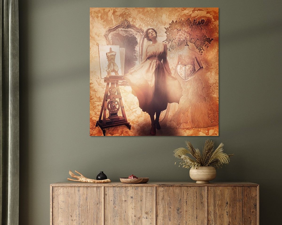 Voorbeeld van het werk in een kamer