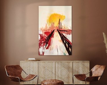 Mystical mountain landscape in abstraction