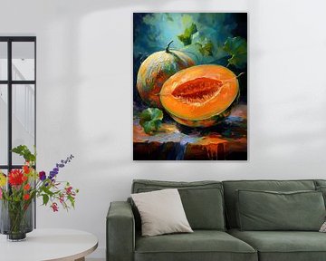 Cantaloupe in olieverf
