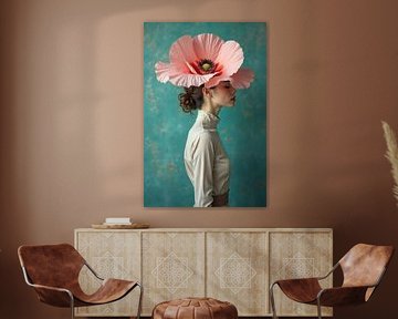 Flora Mystique - Woman in Earthy Shades with Flowers